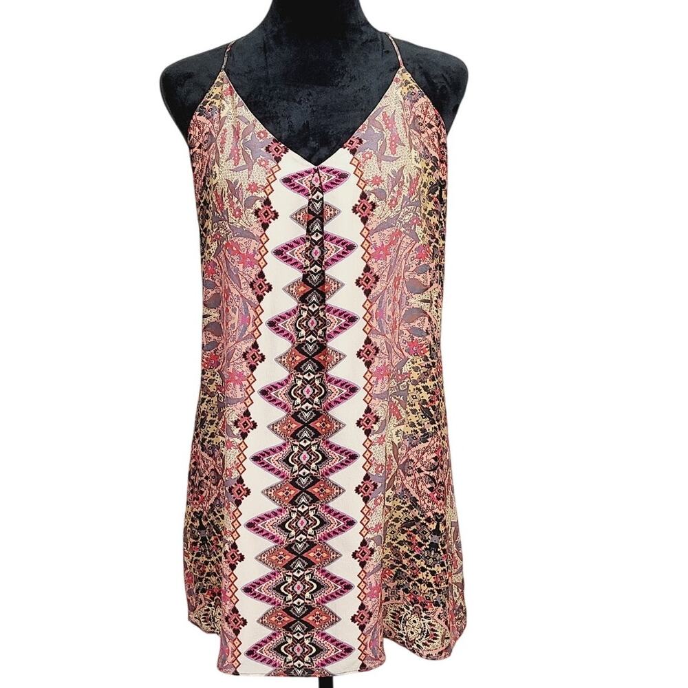 Lavender Brown Silk Halter Dress, Women Size Medium EUC